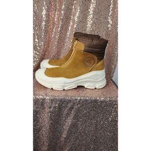 NWT Pajar Women'sWaterproof Tan Suede Winter Boots Zipper Chunky Sole